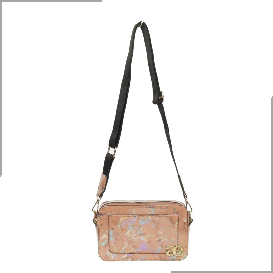 Aegte Aquamarine Marble  Solid Box Crossbody Shoulder Bag with Detachable Broad Belt (7880083505365)