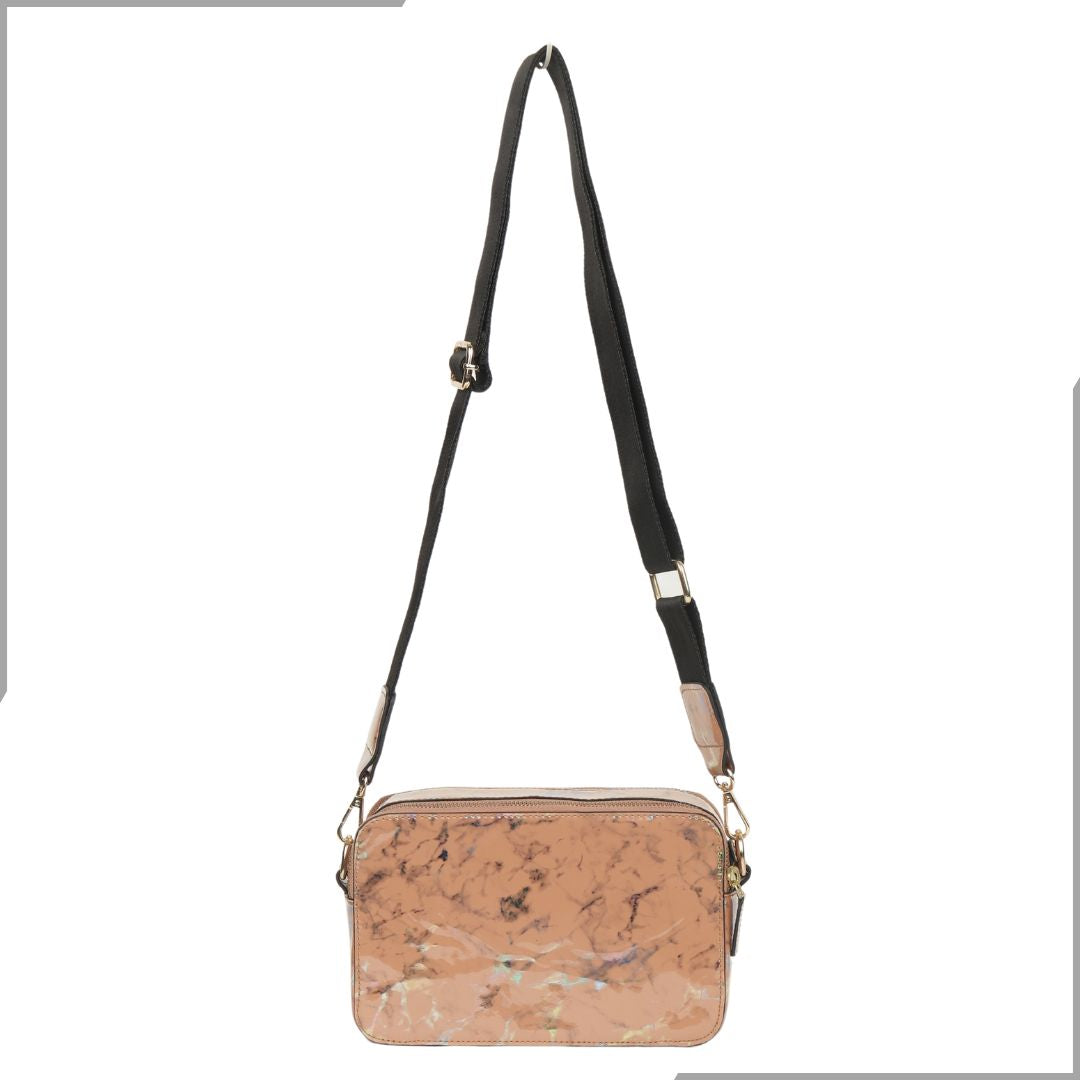 Aegte Aquamarine Marble  Solid Box Crossbody Shoulder Bag with Detachable Broad Belt (7880083505365)