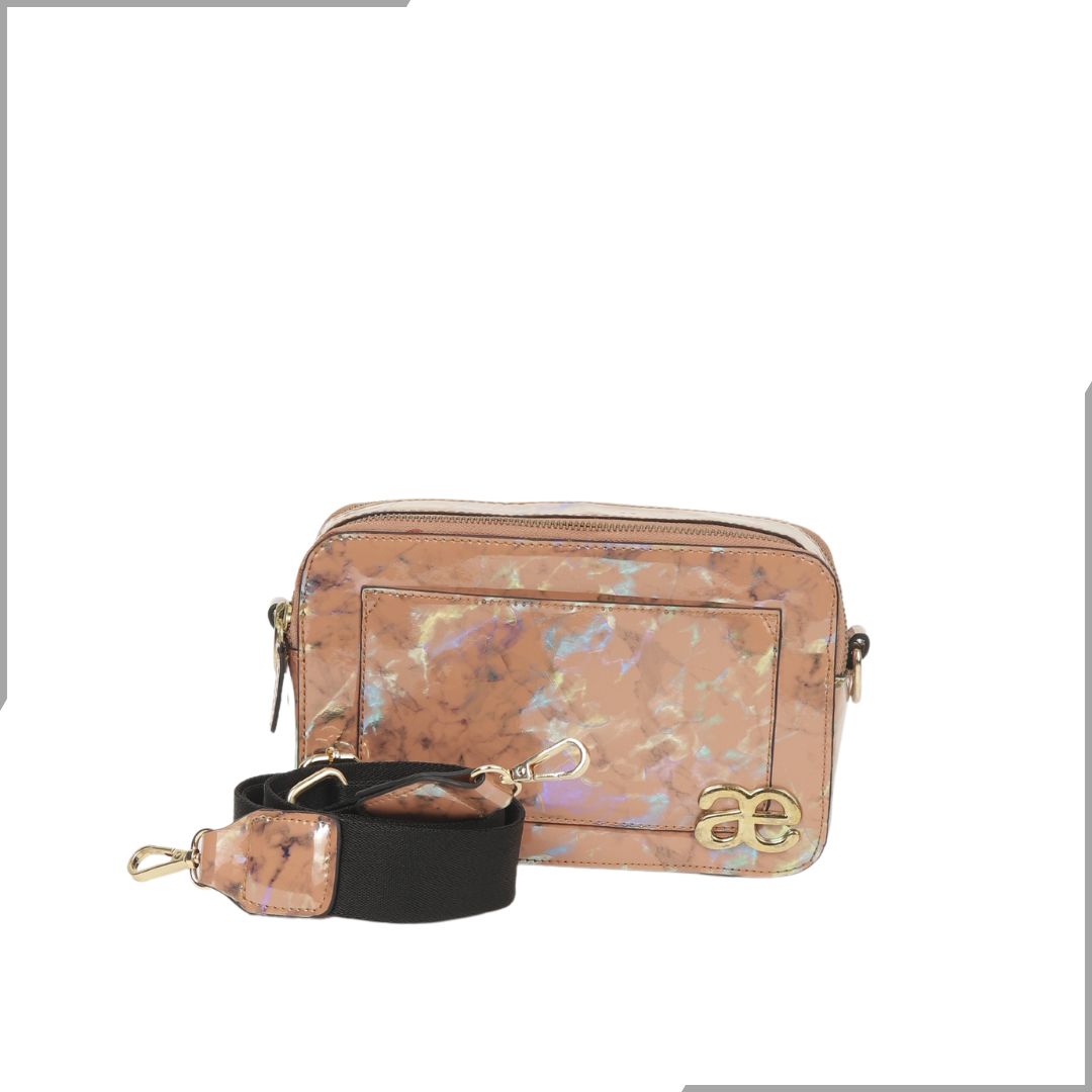 Aegte Aquamarine Marble  Solid Box Crossbody Shoulder Bag with Detachable Broad Belt (7880083505365)
