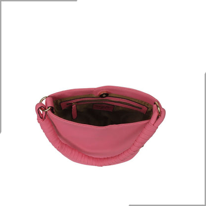 Aegte Barbie Pink Bucket Handbag with handwoven Cuff Hold & Long Sling Carry Belt (7880021016789)