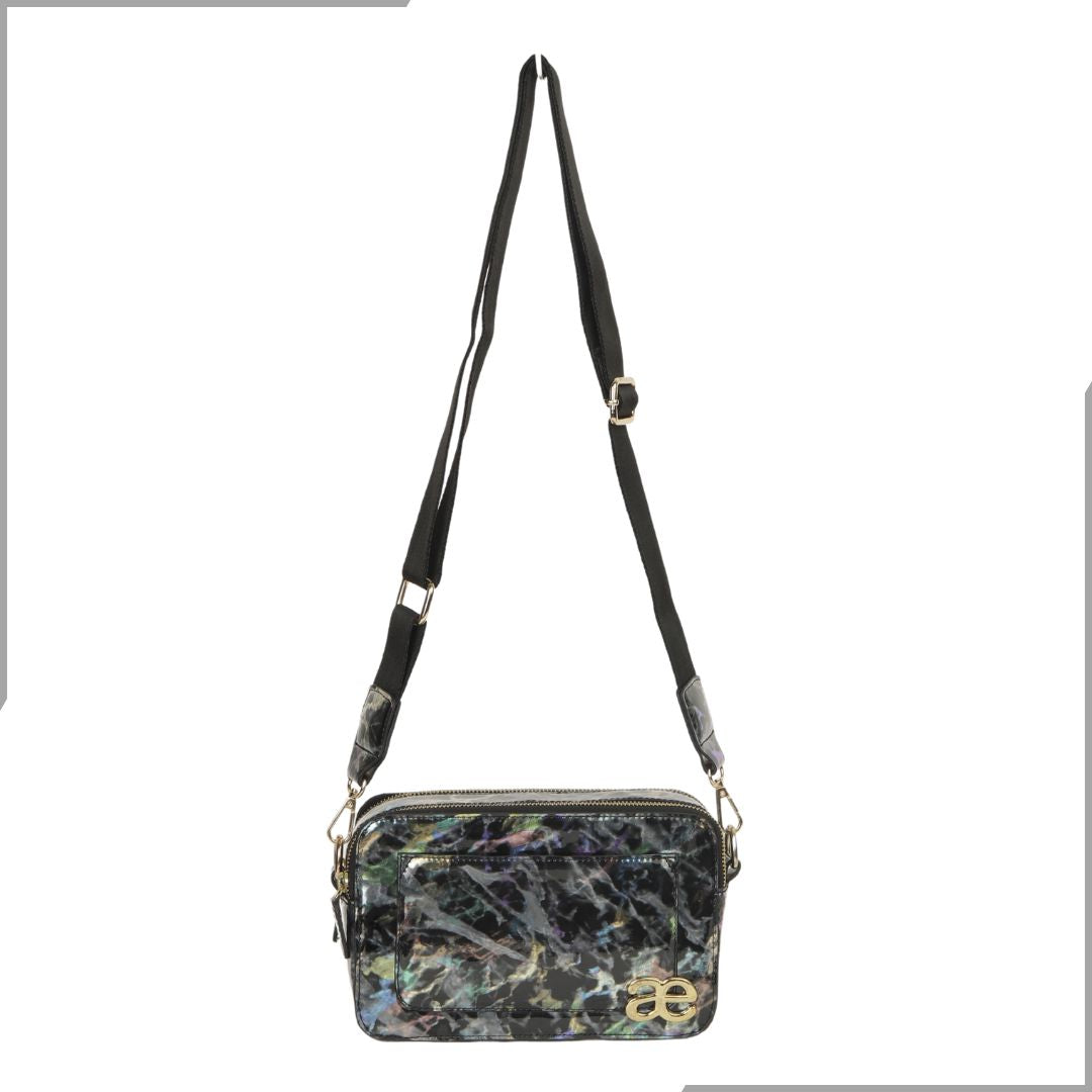 Aegte Aquamarine Marble  Solid Box Crossbody Shoulder Bag with Detachable Broad Belt (7880083505365)