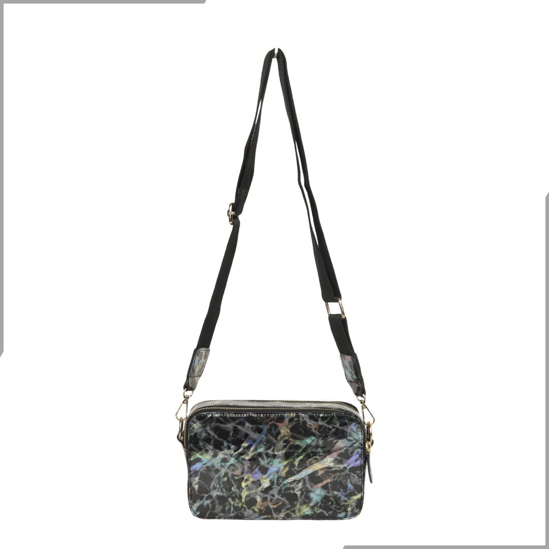 Aegte Aquamarine Marble  Solid Box Crossbody Shoulder Bag with Detachable Broad Belt (7880083505365)