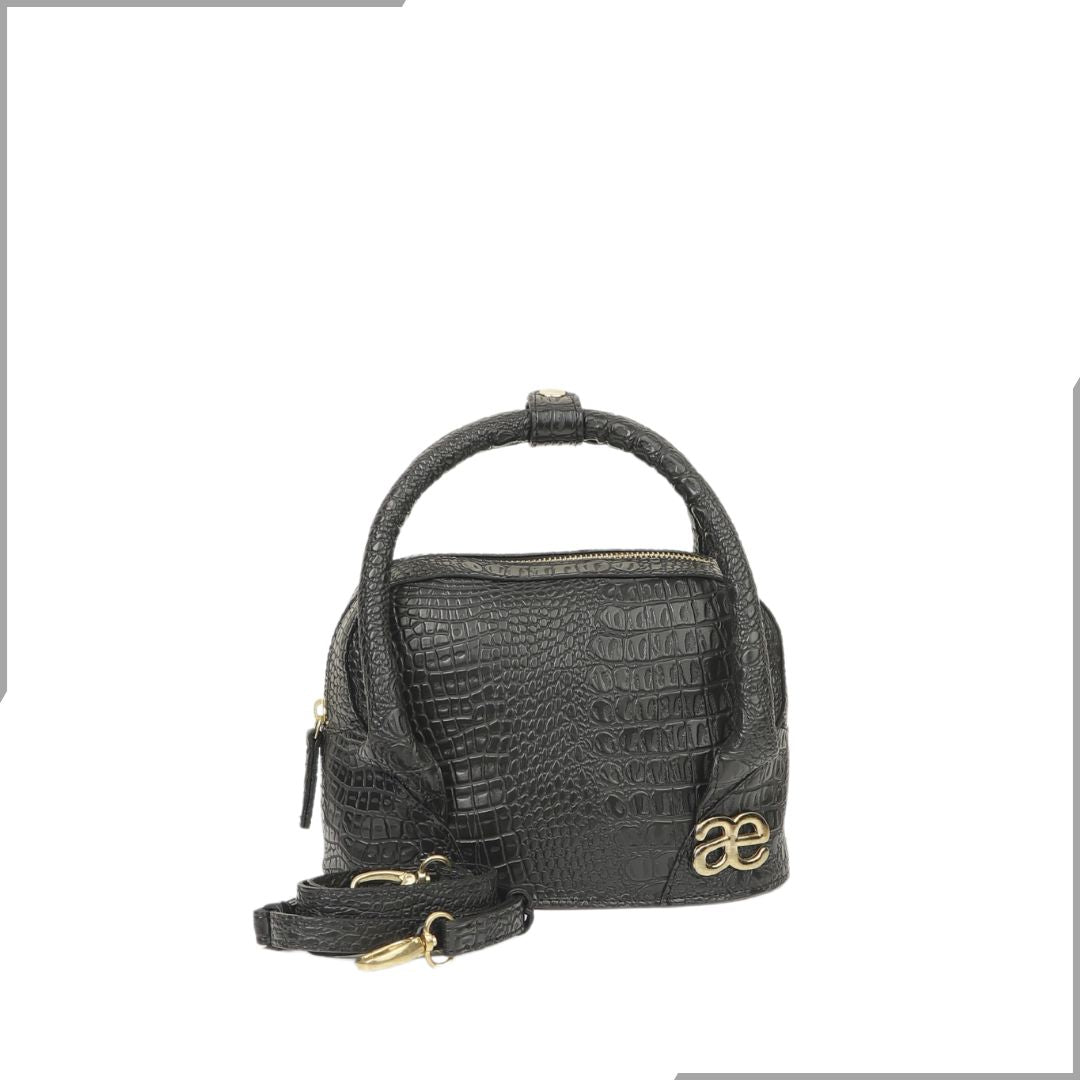 Aegte Carry it in Style Croco Tan Brown Leather Bag with Detachable Sling Strap (7923289587925)