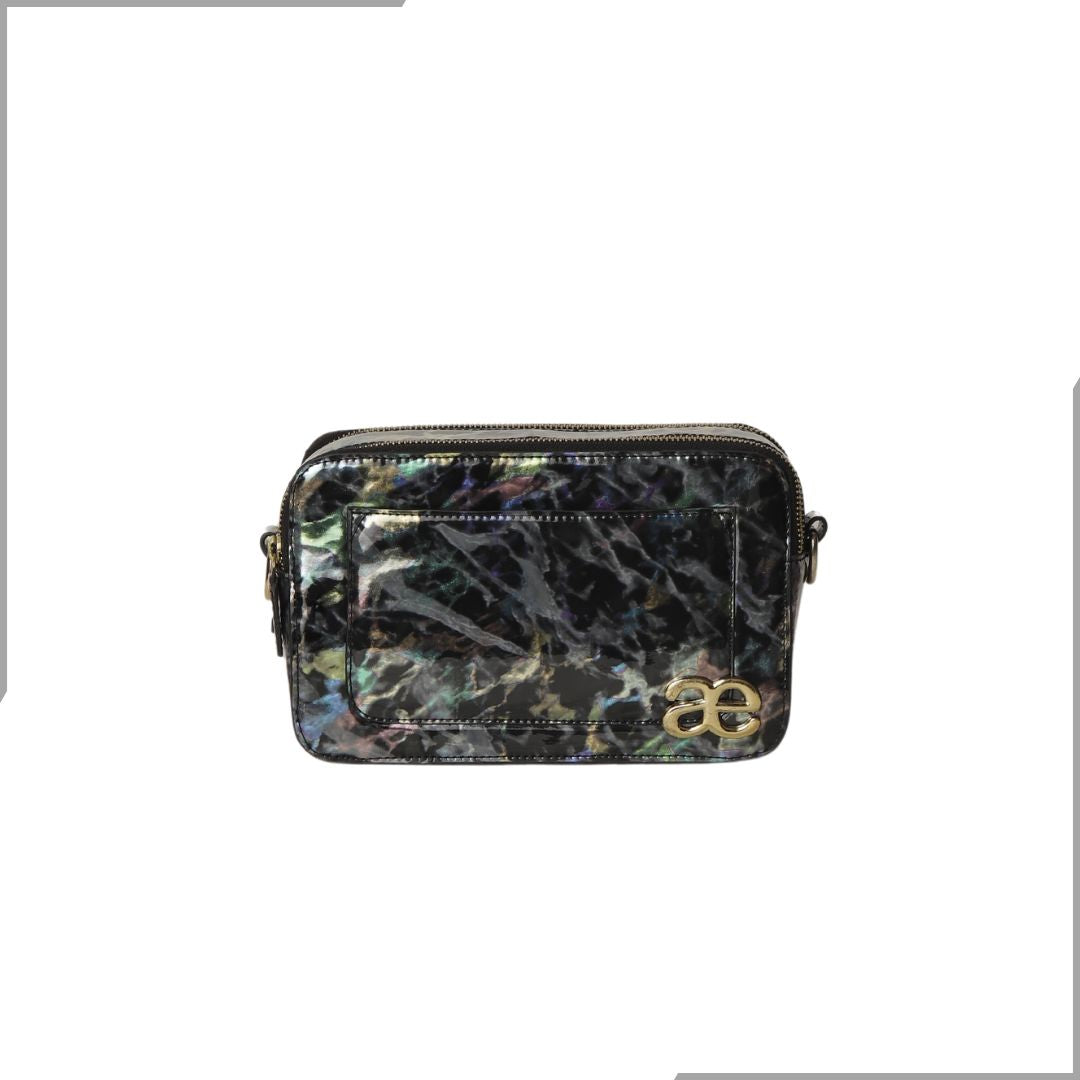 Aegte Aquamarine Marble  Solid Box Crossbody Shoulder Bag with Detachable Broad Belt (7880083505365)