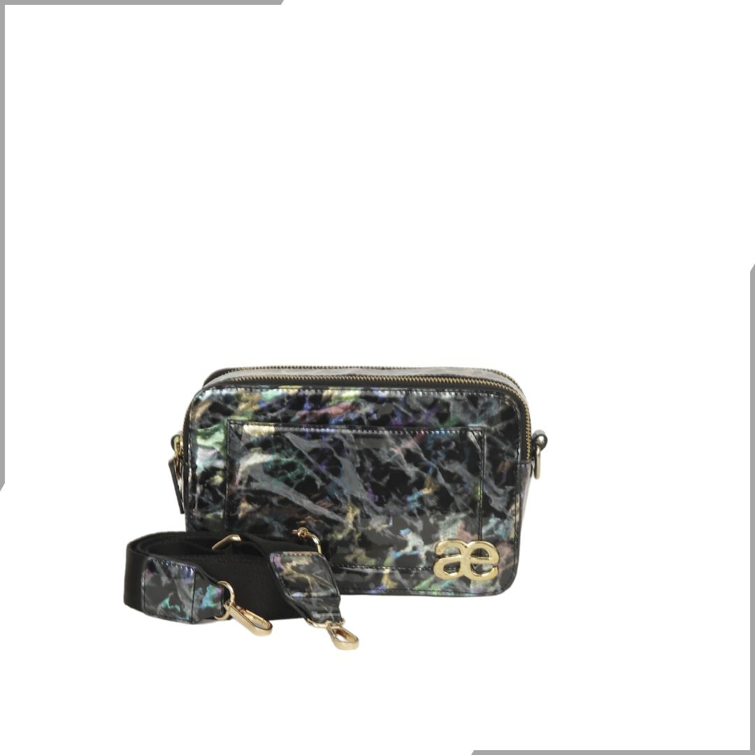 Aegte Aquamarine Marble  Solid Box Crossbody Shoulder Bag with Detachable Broad Belt (7880083505365)