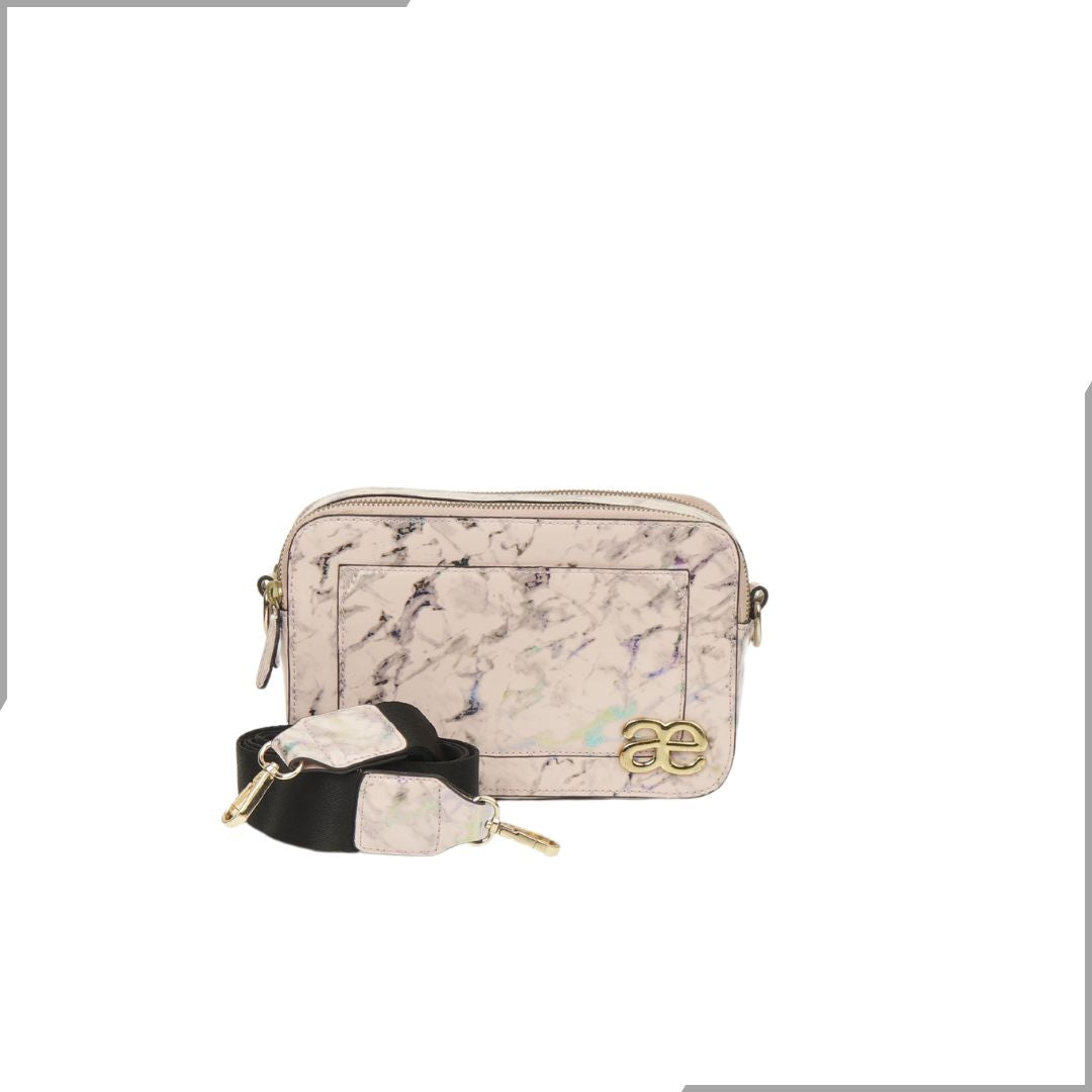 Aegte Aquamarine Marble  Solid Box Crossbody Shoulder Bag with Detachable Broad Belt (7880083505365)