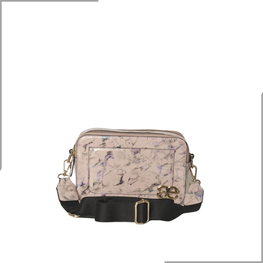 Aegte Aquamarine Marble  Solid Box Crossbody Shoulder Bag with Detachable Broad Belt (7880083505365)
