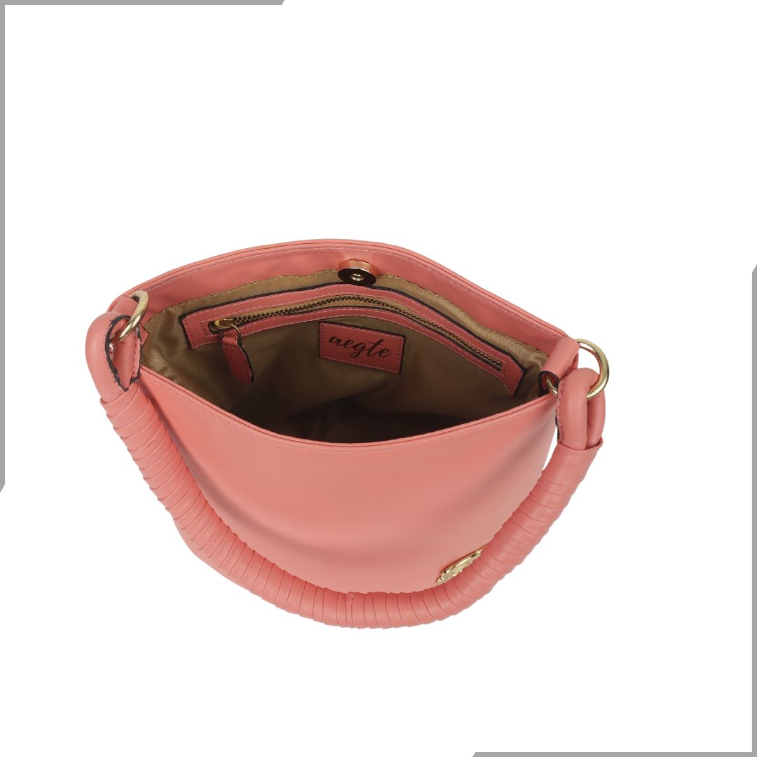 Aegte Silk Black Handbag with handwoven Cuff Hold & Long Sling Carry Belt (7854056964309)
