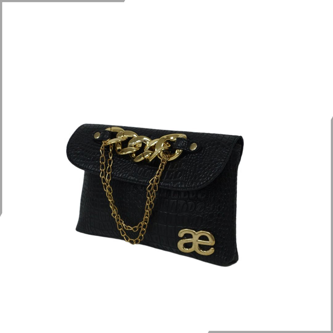 Aegte Croco Black Waist Belt Bag (7895831314645)