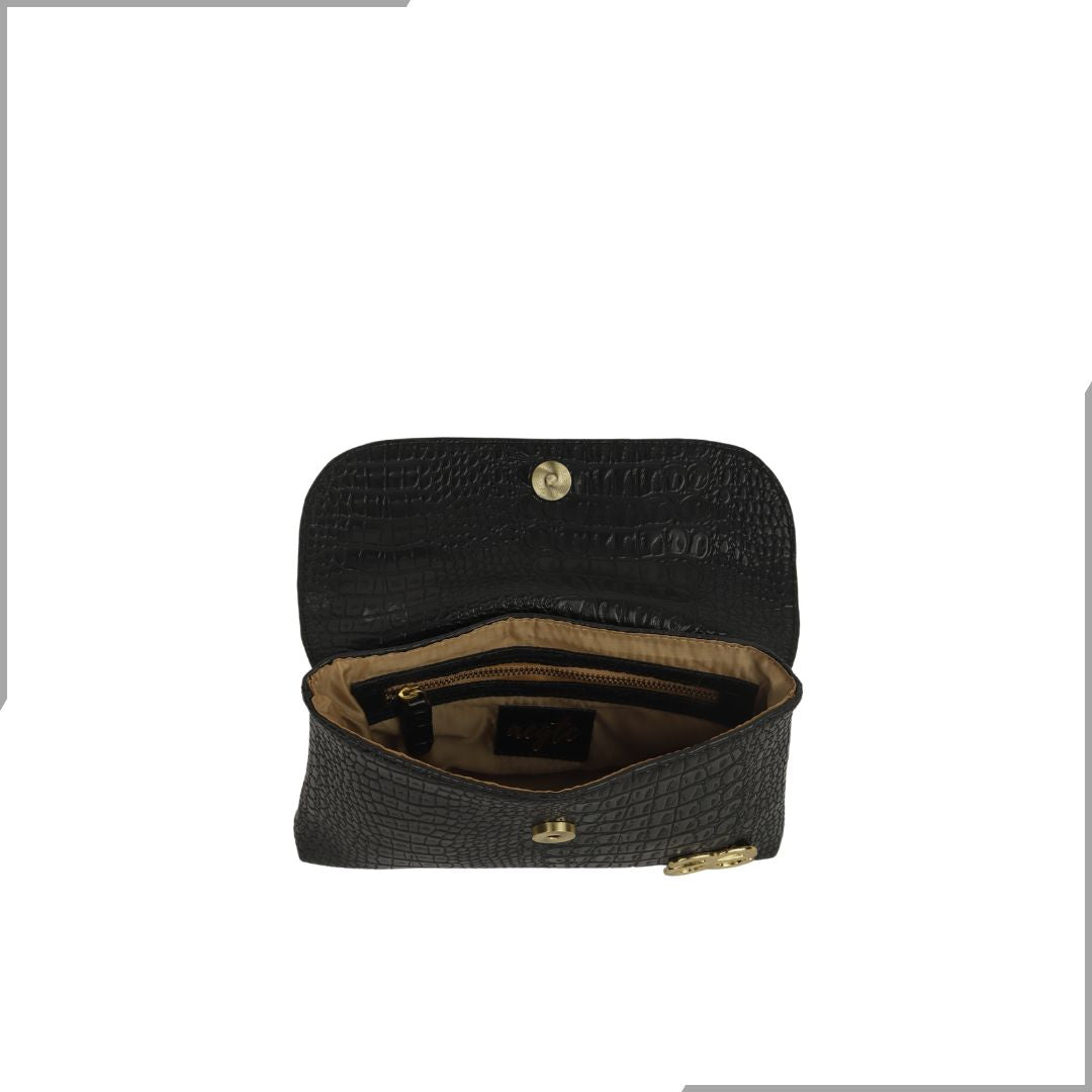 Aegte Croco Black Waist Belt Bag (7895831314645)