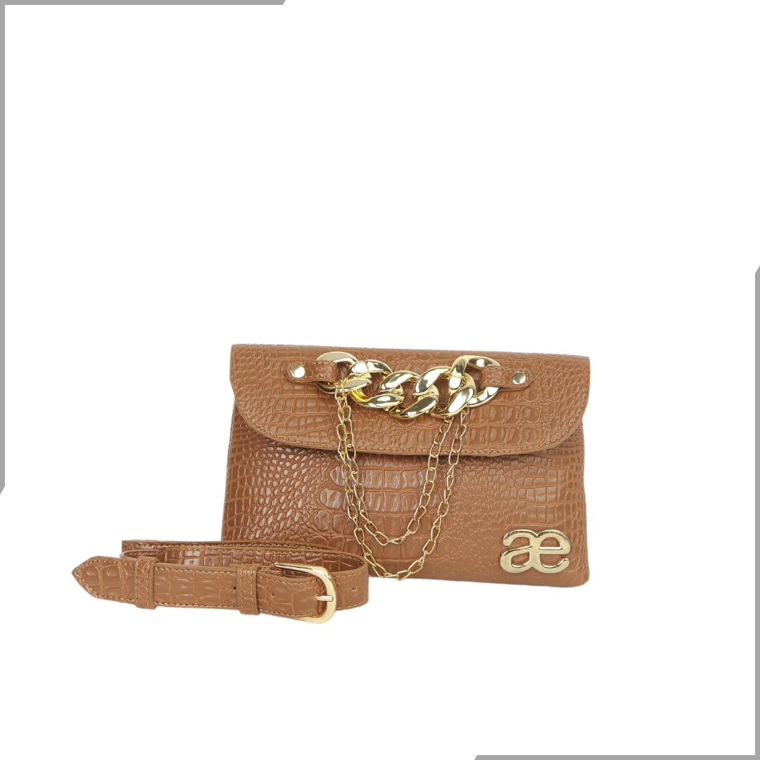 Aegte Croco Black Waist Belt Bag (7895831314645)