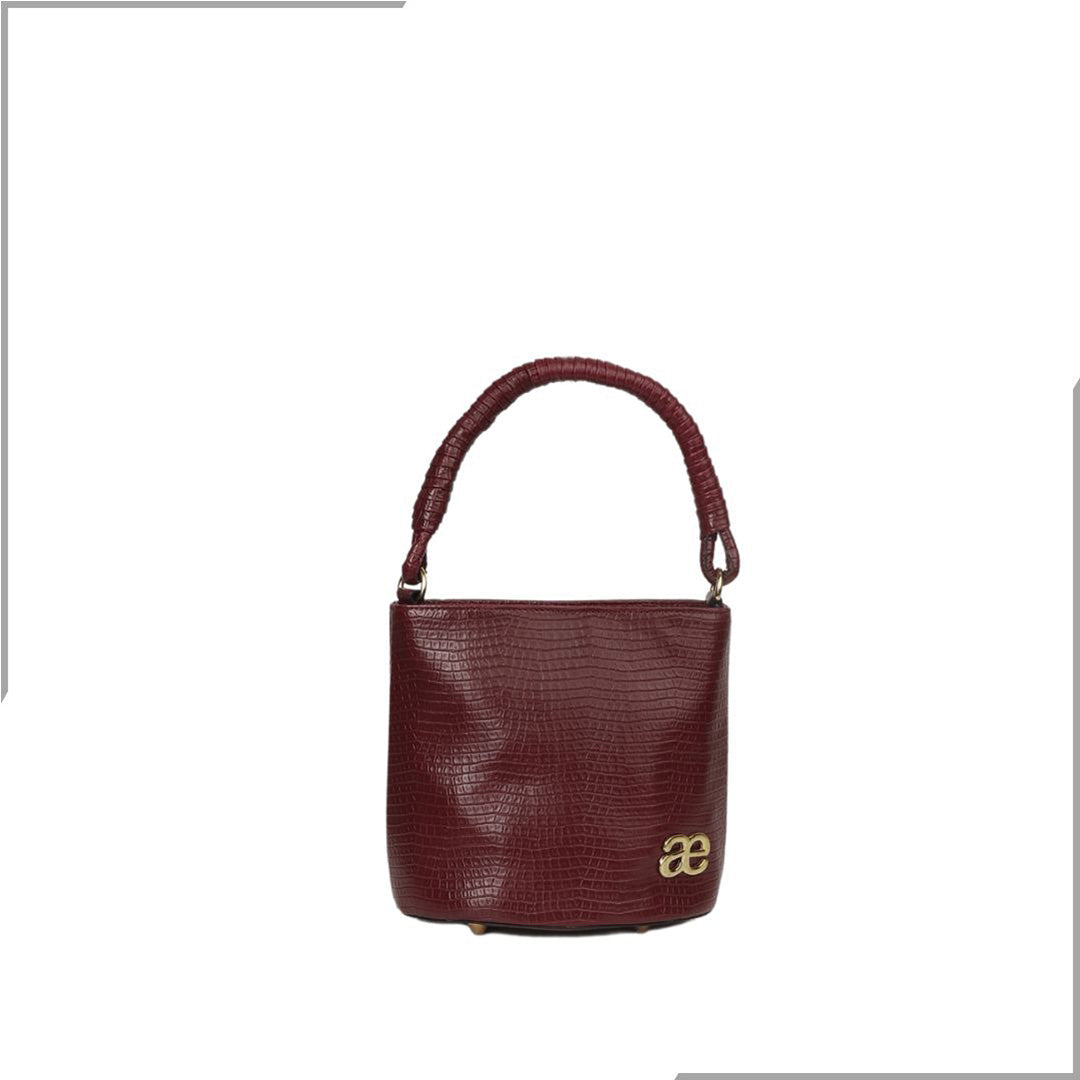 Aegte Barbie Pink Bucket Handbag with handwoven Cuff Hold & Long Sling Carry Belt (7880021016789)