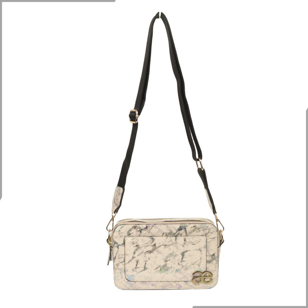 Aegte Aquamarine Marble  Solid Box Crossbody Shoulder Bag with Detachable Broad Belt (7880083505365)