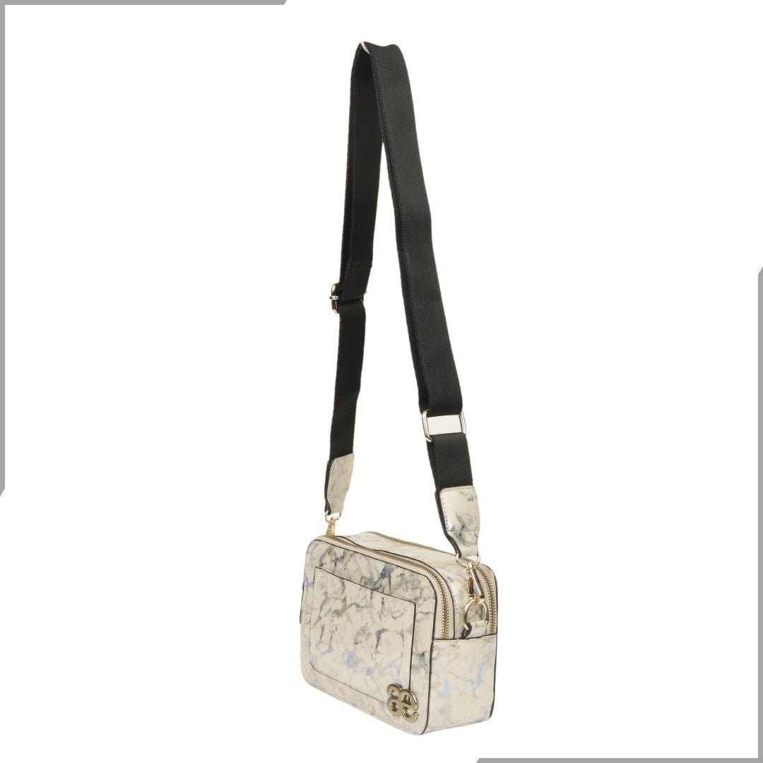 Aegte Aquamarine Marble  Solid Box Crossbody Shoulder Bag with Detachable Broad Belt (7880083505365)