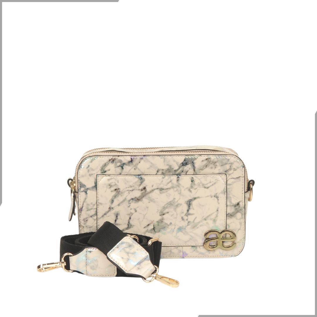 Aegte Aquamarine Marble  Solid Box Crossbody Shoulder Bag with Detachable Broad Belt (7880083505365)