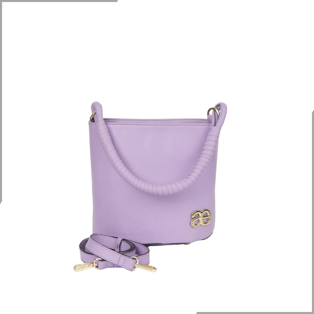 Aegte Barbie Pink Bucket Handbag with handwoven Cuff Hold & Long Sling Carry Belt (7880021016789)