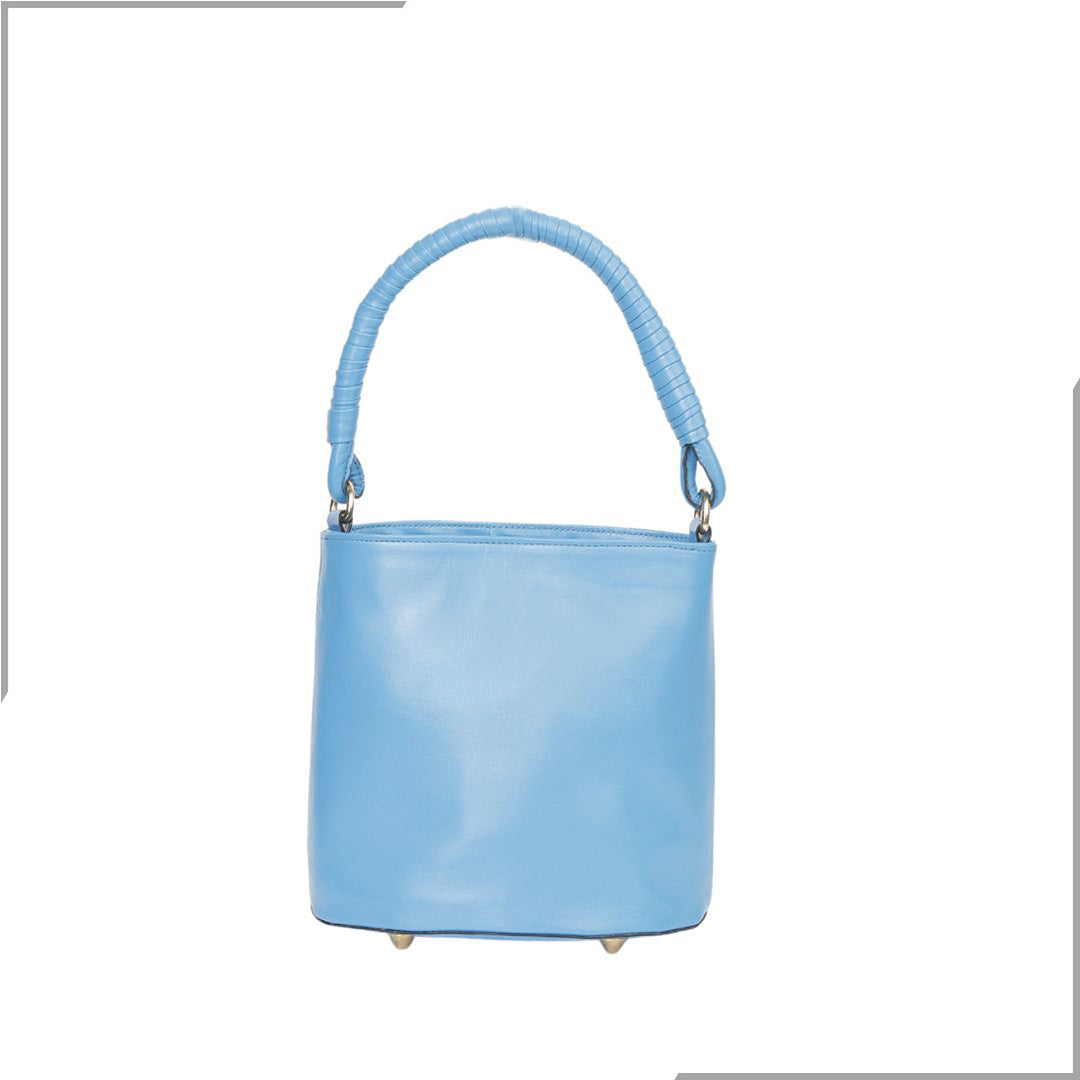 Aegte Barbie Pink Bucket Handbag with handwoven Cuff Hold & Long Sling Carry Belt (7880021016789)
