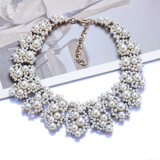 ReybyRupali Designer Cut White Pearl Premium Necklace