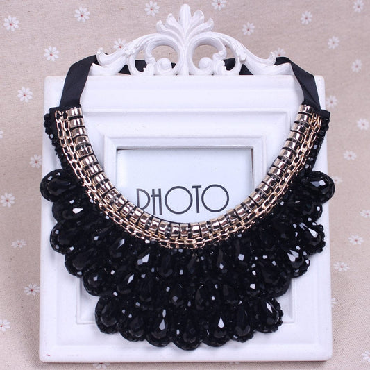 Aegte Love for Black Sparkling Statement Necklace (7878852346069)