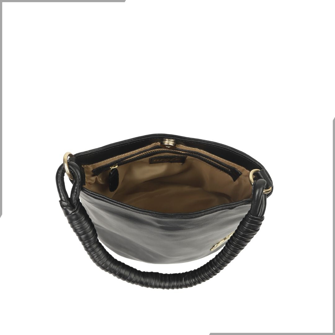 Aegte Ocean Blue Bucket Handbag with handwoven Cuff Hold & Long Sling Carry Belt (7854163951829)