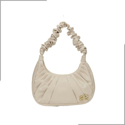 Aegte Ruffle Strap Baby Pink Shoulder Bag Pleated Handbag (7870727684309)