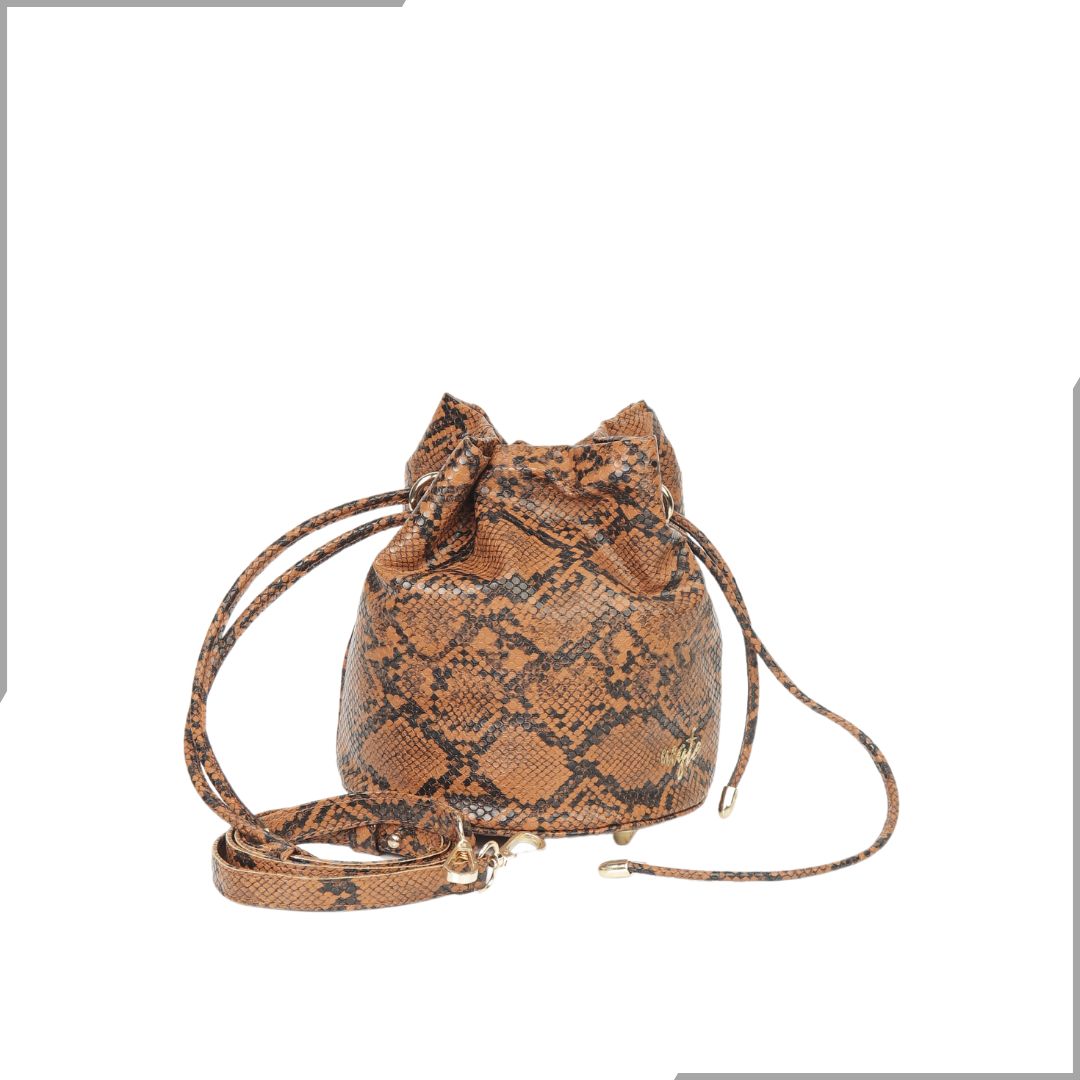 Aegte Zebra Print Potli Round Bag with Golden Convertible Chain Strap & Long Sling Carry Belt (7870759534805)