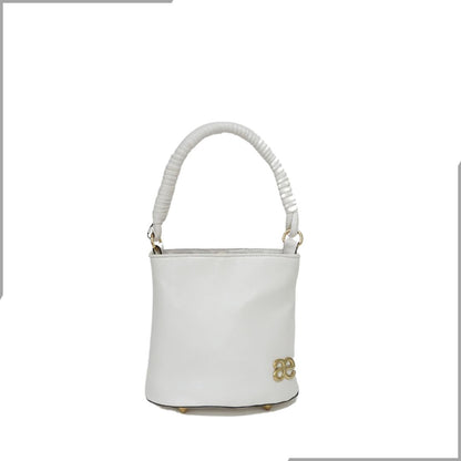 Aegte Barbie Pink Bucket Handbag with handwoven Cuff Hold & Long Sling Carry Belt (7880021016789)