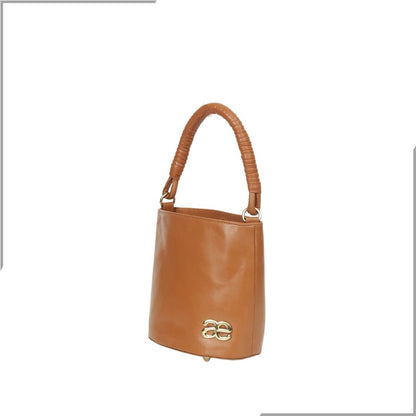 Aegte Barbie Pink Bucket Handbag with handwoven Cuff Hold & Long Sling Carry Belt (7880021016789)