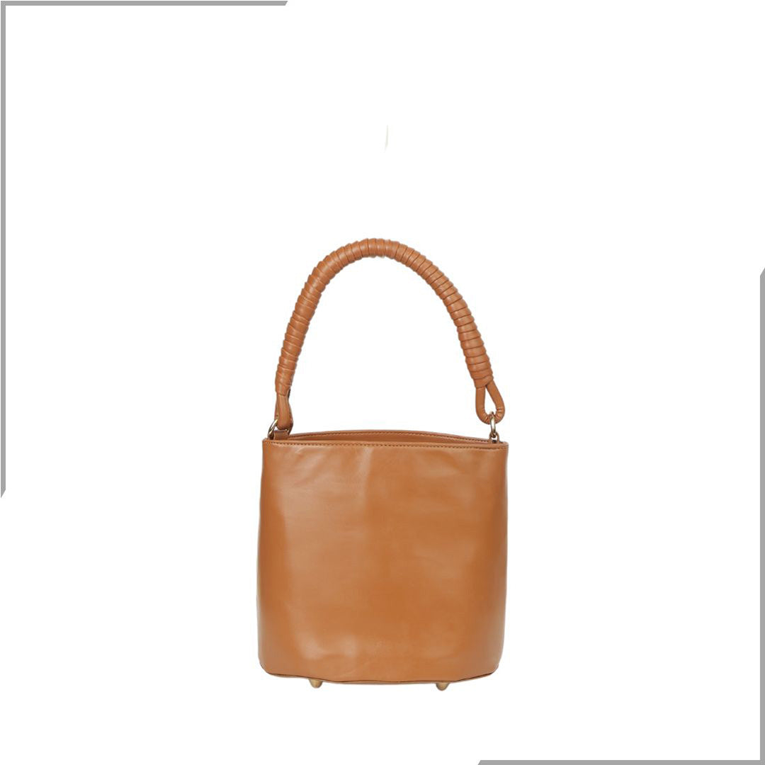 Aegte Barbie Pink Bucket Handbag with handwoven Cuff Hold & Long Sling Carry Belt (7880021016789)