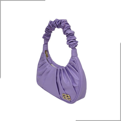 Aegte Ruffle Strap Trendy Lavender Shoulder Bag   Pleated Handbag (7870694686933)