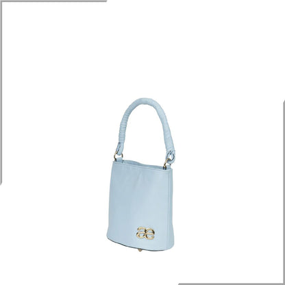 Aegte Vibrant Aqua Bucket Handbag with handwoven Cuff Hold & Long Sling Carry Belt (7880020132053)