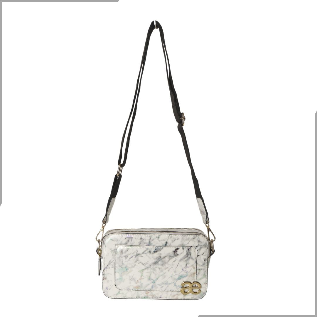 Aegte Aquamarine Marble  Solid Box Crossbody Shoulder Bag with Detachable Broad Belt (7880083505365)