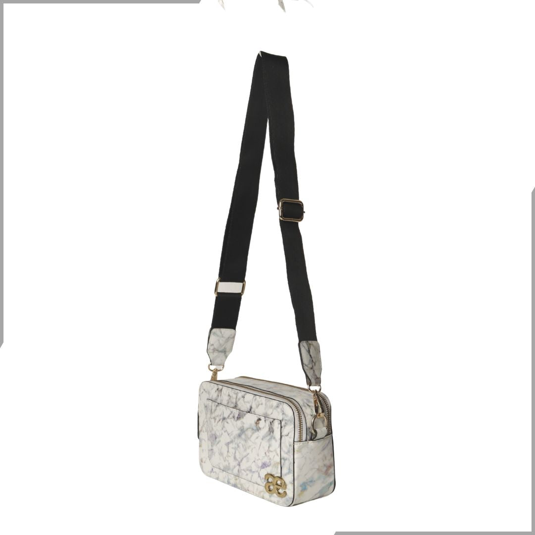 Aegte Aquamarine Marble  Solid Box Crossbody Shoulder Bag with Detachable Broad Belt (7880083505365)