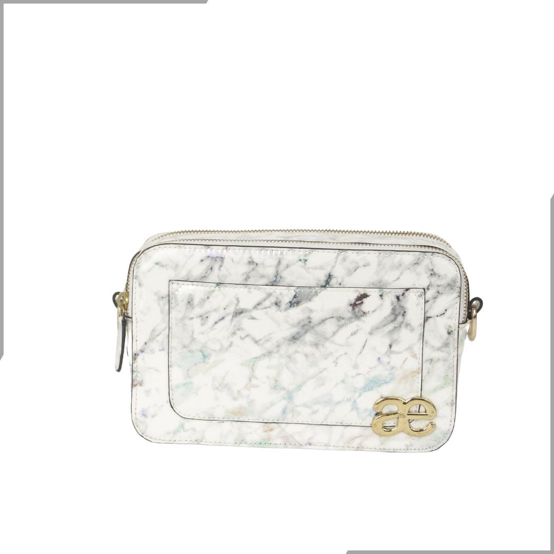 Aegte Aquamarine Marble  Solid Box Crossbody Shoulder Bag with Detachable Broad Belt (7880083505365)