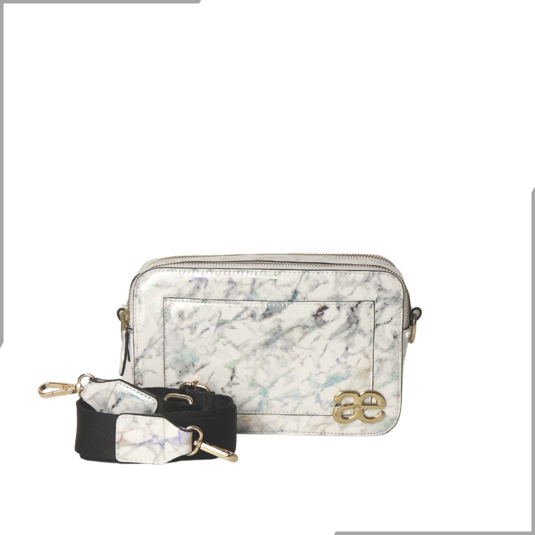 Aegte Aquamarine Marble  Solid Box Crossbody Shoulder Bag with Detachable Broad Belt (7880083505365)