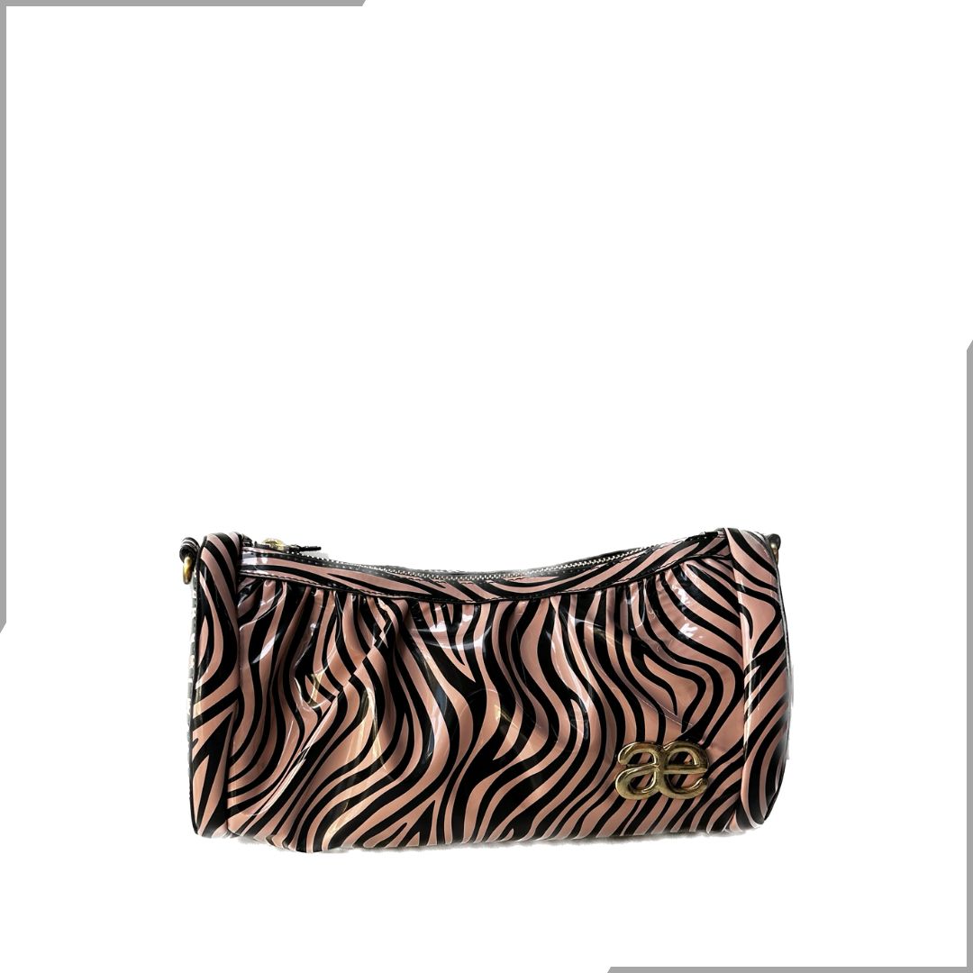 Aegte Soft Black Pleated Duffle Bag with detachable Ruffled Handle and Long Chain Carry (7933337338069)